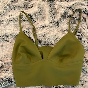 Olive green crop top free people